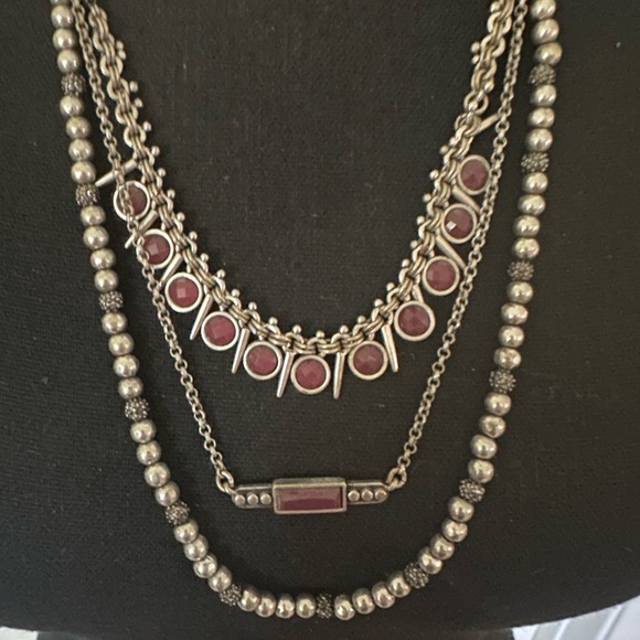 Lucky Brand Layered 3-Strand Necklace 24” - Picture 2 of 5